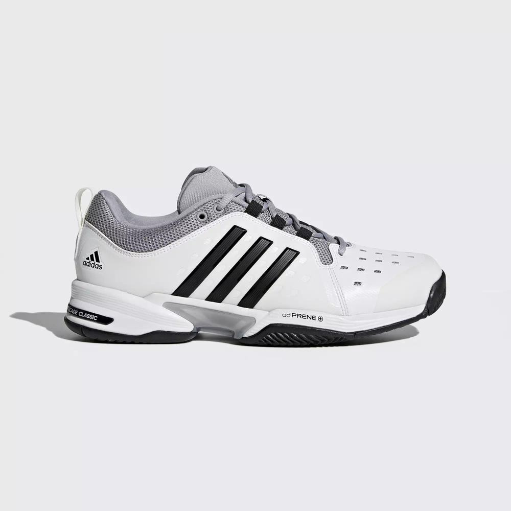 Adidas Barricade Classic Wide 4E Zapatillas De Tenis Blancos Para Hombre (MX-27124)